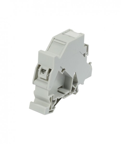 Dosen TP,DIN-Rail(Hutschiene), CAT6A, 1-fach, Keystone Modul Slim-line mit Kabelklemme, ABS(Slim), Synergy 21,