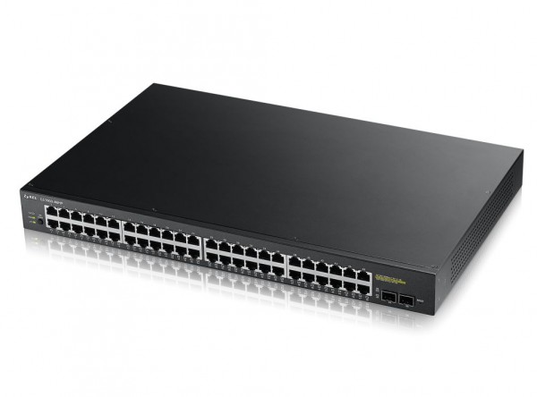 Zyxel Switch smart managed Layer2 50 Port Â• 48x 1 GbE Â• PoE Budget 170 Watt Â• 24x PoE at Â• 2x SFP Â• 19&quot; Â• GS1900-48 V2