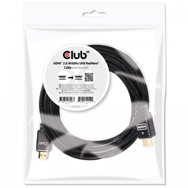 Kabel Video HDMI ST/ST 10,0m *Club3D* 4K60Hz UHD RedMere