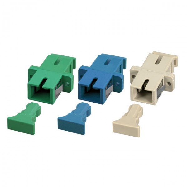 LWL-Kupplung,SC(APC)-Buchse/SC(APC)-Buchse, 9/125u Singlemode, simplex, PVC, Keramikhülse, grün,