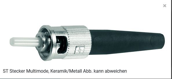 Telegärtner LWL, Stecker ST, Multimode, Keramik/Metall,