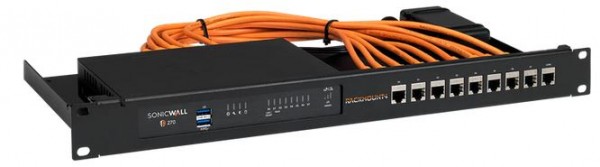 Rackmount.IT, Rack Mount Kit for SonicWall TZ270/270W/TZ370/T370W/TZ470/T470W, shielded/industrialized, FTP(geschirmte) Kupplung/Patchkabel,