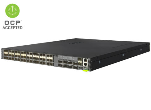 EdgeCore Switch full manged 56 Port • 48 x 25G SFP28 • 8x 100G QSFP28 • 19" 1 HE • Datacenter Switch • Front-to-back • DCS203 • 7326-56X-O-48V-F