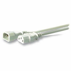Netzkabel 230V Kaltgeräte IEC-C13(Buchse)/Kaltgeräte IEC-C14(Stecker), 1,8m, grau,