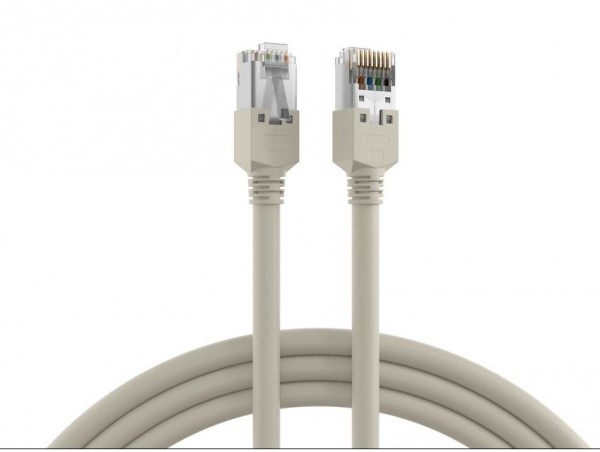 Patchkabel RJ45, CAT5+, 300Mhz, 2m Grau, mit Draka SF/UTP+TM