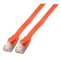 Patchkabel RJ45, CAT6A 500Mhz, 0.25m, rot, U/FTP,flach,