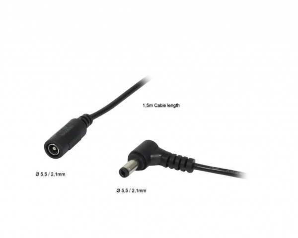 ALLNET Ersatznetzteil zbh. Hohlbuchse -&gt; Hohlstecker Adapterkabel Verlängerung 5,5mm x 2,1mm -&gt; 5,5mm x 2,1mm 3,0m