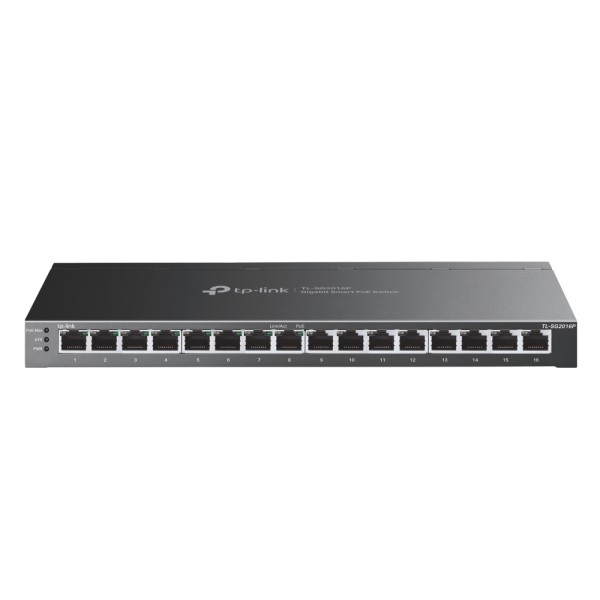 TP-Link Switch full managed Layer2 16 Port • 16x 1 GbE • PoE Budget 120 Watt • 8x PoE at • 8x 1 GbE • Omada • SG2016P