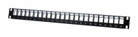 Keystone, Modulträger, 19"Patchpanel für 24xTP-Modul;  1HE(ohne Kabelabfang Schiene), Schwarz, Keystone, Modulträger, 19"Patchpanel für 24xTP-Modul;  1HE(ohne Kabelabfang Schiene), Schwarz,