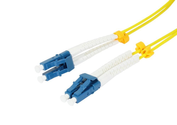 LWL-2-Faser-Patchk. 1.5mtr.LC-LC, 9/125um, OS2, AD=2mm, flexible Knickschutztülle, G657.A2, Synergy 21