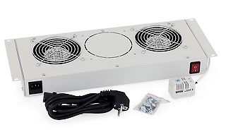 Triton 19"Wandgehäuse,zbh. RBA-6+RUA+RCA-Serie, Lüftereinheit mit 1x Lüfter, erweiterbar, Lichtgrau,