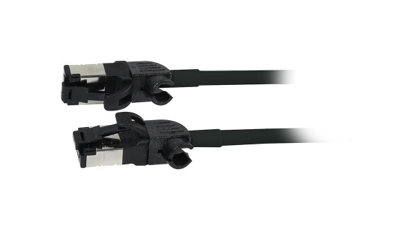 Patchkabel RJ45, CAT6A 500Mhz, 3m, schwarz, S/FTP, slimline rund d=4,5mm, TPE/LSZH(Superflex), AWG28, mit CAT7 Rohk., drehbarer Stecker, Synergy21