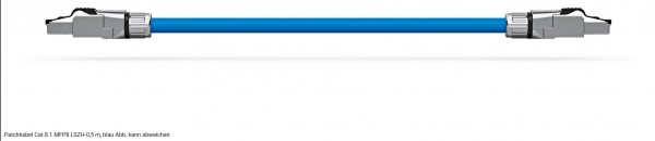 Telegärtner Patchkabel CAT8.1, 1.0m, Blau, S-STP(S/FTP), halogenfrei