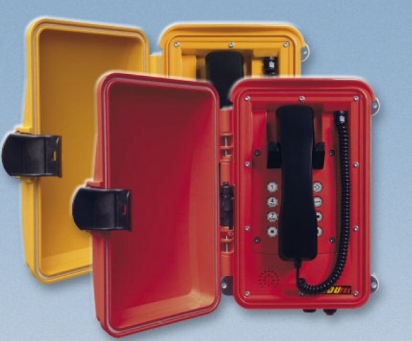 FHF Wetterfestes Telefon InduTel Kunststoffgehäuse mit Schutztür &quot;Rotes Housing&quot;