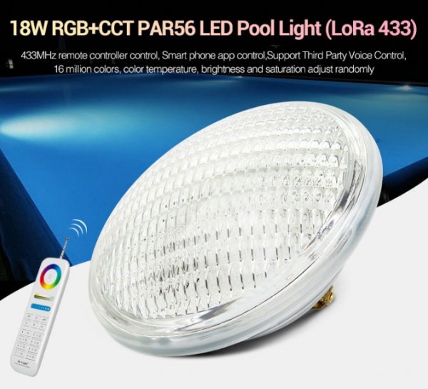 Synergy 21 LED LoRa (433MHZ) pool lamp 18W RGB+CCT *Milight/Miboxer*