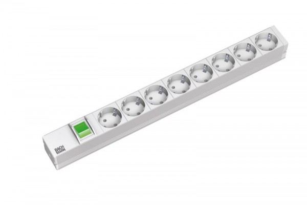 ALLNET 19&quot;zbh. Steckdosenleiste, 8xDosen(CEE7)-&gt;Stecker(CEE7), Schalter, Bachmann,
