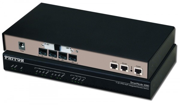 Patton SmartNode 4990A, 4 E1/T1 PRI, Trinity Only, 60 VoIP Calls, VDSL, ADSL