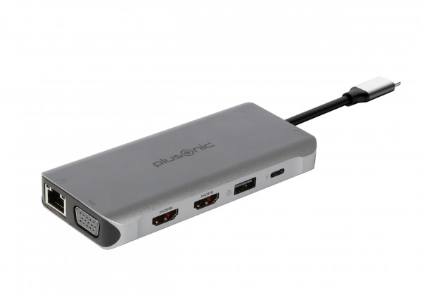 Plusonic USB-C Docking Adapter 8in1 with HDMI/VGA/LAN/USB