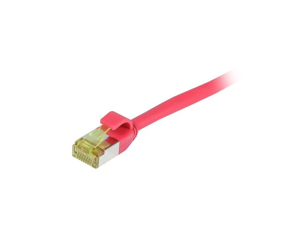 Patchkabel RJ45, CAT6A 500Mhz, 0.5m, rot, S-STP(S/FTP), slimline rund d=4,5mm, TPE/LSZH(Superflex), AWG28, mit CAT7 Rohkabel, Synergy 21