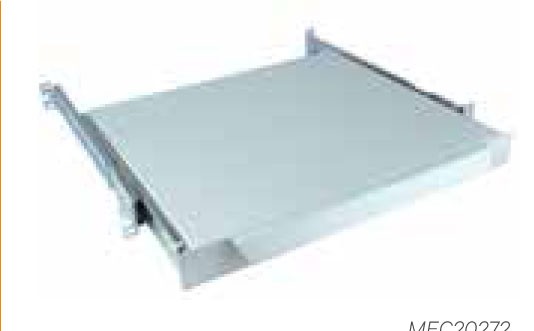 Vertiv(Knürr) zub.Schreibplatte 1HE, 19??, B408xT360mm, t365-565, Lichtgrau,