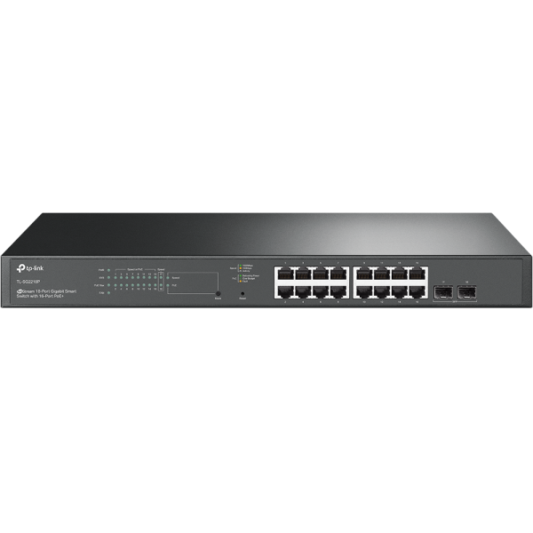 TP-Link Switch smart managed Layer2 18 Port • 16x 1 GbE • PoE Budget 150W • 2x SFP • 19&quot; • Omada • SG2218P