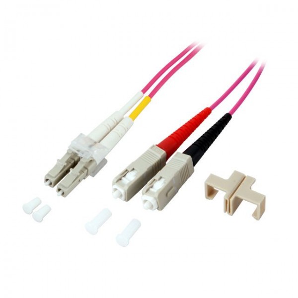 LWL-2-Faser-Patchk. 20mtr.LC-SC, 50/125um,OM4, AD=2mm,