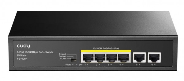 Cudy 6-Port 10/100M PoE+ Switch 60W, FS1006P