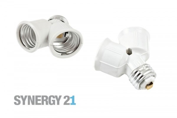 Synergy 21 LED adapter for LED bulbs E27-&gt;2*E27