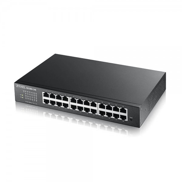 Zyxel Switch smart managed Layer2 24 Port • 24x 1 GbE • PoE Budget 130 Watt • 12x PoE at • 19&quot; • GS1900-24EP