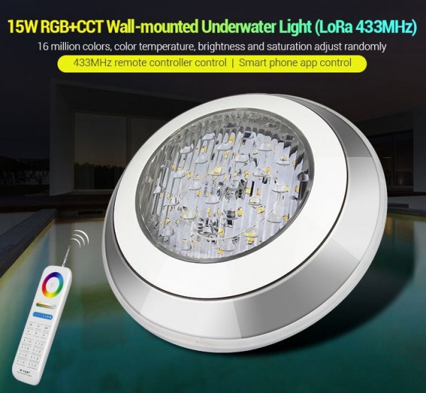 Synergy 21 LED LoRa (433MHZ) poollight 15W RGB+CCT *Milight/Miboxer*
