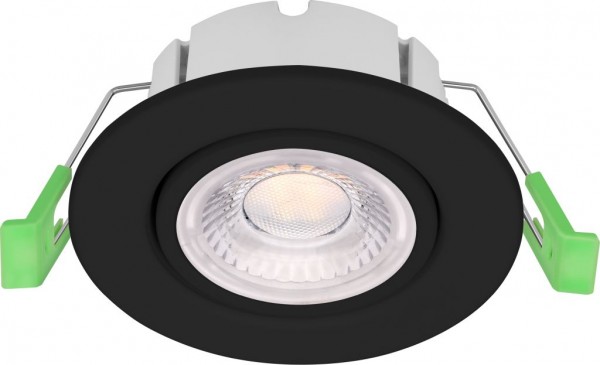 Synergy 21 LED downlight Phos schwarz, rund, schwenkbar CCT switchable