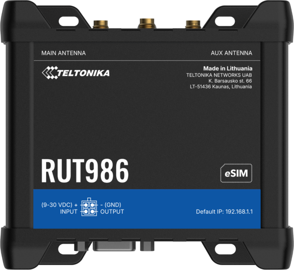 Teltonika · Router · RUT986 · INDUSTRIAL GLOBAL LTE CAT 4 Router