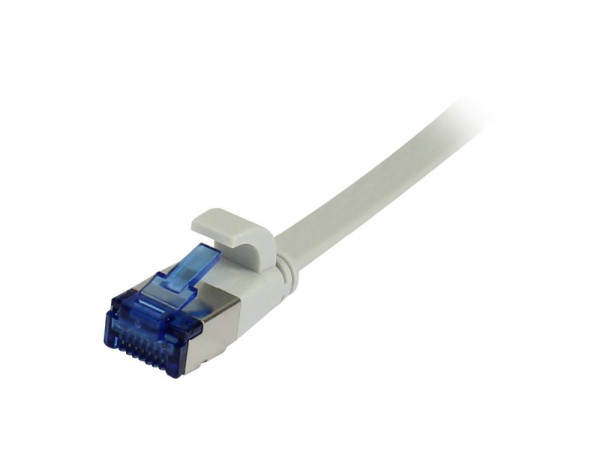 Patchkabel RJ45, CAT6A 500Mhz, 1.0m, grau, U/FTP, flach, TPE(Superflex), AWG32, Synergy 21