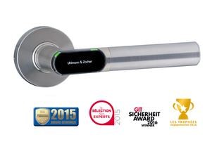 U&amp;Z Private CX2172F Türdrücker Rundrosette /Drücker L-Form /Bluetooth /BRANDSCHUTZ