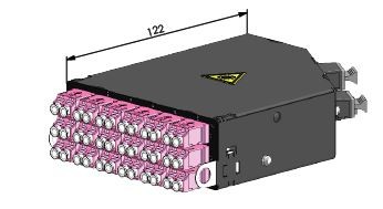 Telegärtner Baugruppenträger, HD3, zbh. FanOut-Modul 1HE 18xLC-D violett OM4 -> 3xMPO/APC male,