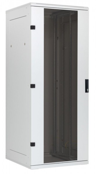 Triton 19"Schrank 22HE, B800/T1200, Lichtgrau, bis 800Kg, Glastür,