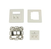 Keystone, Modulträger, UP Dosen für 2xTP-Modul, Reinweiss,  Synergy 21, Keystone, Modulträger, UP Dosen für 2xTP-Modul, Reinweiss,  Synergy 21,