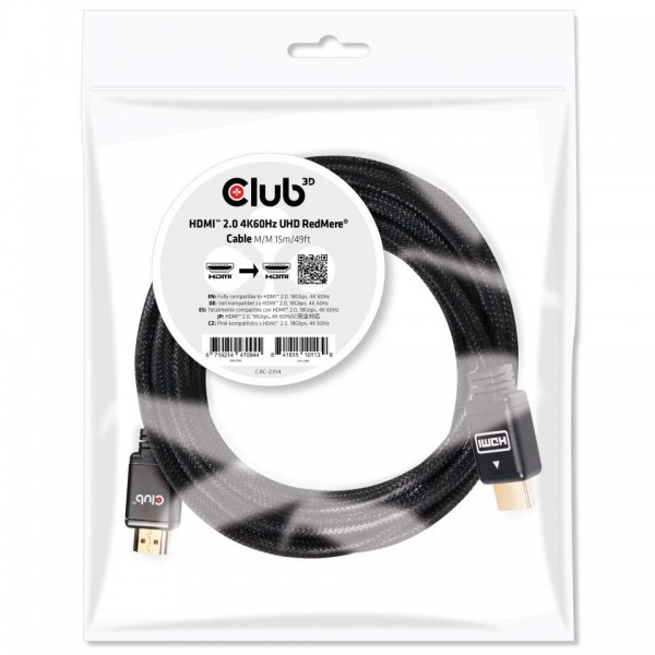 Kabel Video HDMI ST/ST 15,0m *Club3D* 4K60Hz UHD RedMere