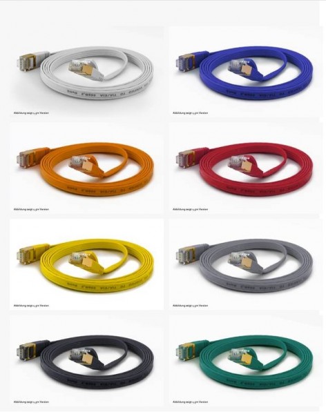 WantecWire FTP, extra flaches Patchkabel CAT6a, q=1,6x6,5mm, grau, Länge 1,50 m