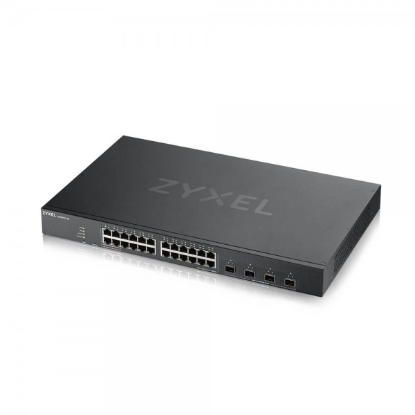 Zyxel Switch smart managed Layer2 28 Port • 24x 1 GbE • PoE Budget 375 Watt • 24x PoE at • 4x SFP+ • 19" • NebulaFlex • XGS1935-28HP