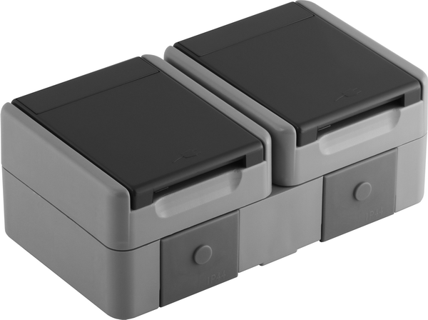 TEM Series Fontana socket outlet SET protective contact DOUBLE HORIZ