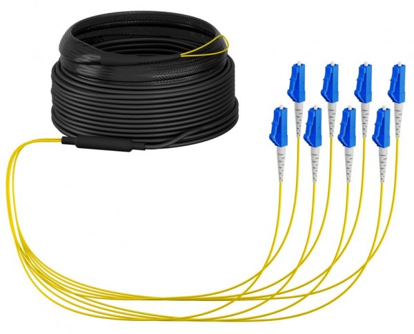 LWL-Kabel, Trunkkabel U-DQ(ZN)BH 8G 9/125, LC/LC OS2 90m, Trommel,