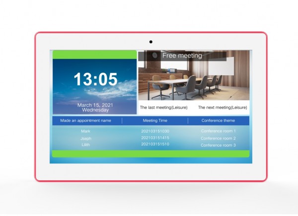 ALLNET meeting room RGB LED tablet 15 inch RK3399 white Android 10 and NFC/RFID