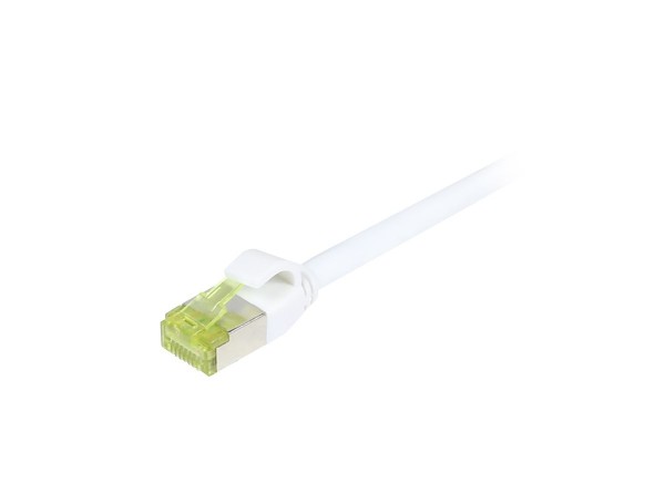 Patchkabel RJ45, CAT6A 500Mhz, 2m, weiss, S-STP(S/FTP), slimline rund d=4,5mm, TPE/LSZH(Superflex), AWG28, mit CAT7 Rohkabel, Synergy 21