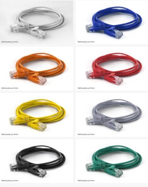 WantecWire UTP, extra dünnes Patchkabel CAT6a, d=2,8mm, orange, Länge 7,00 m