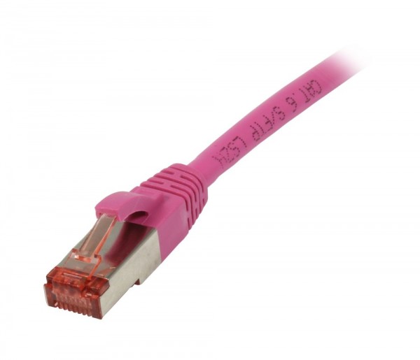 Patchkabel RJ45, CAT6 250Mhz, 0.25m magenta, S-STP(S/FTP), TPE/LSZH(Superflex), Synergy 21,