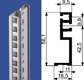 Vertiv(Knürr) zub.Profile 19", Lochraster 24HE, BL2,5,
